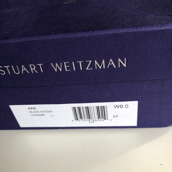 Stuart Weitzman Axis Black Patent Leather Women's Platform Sandals US 8W - Picture 2 of 8